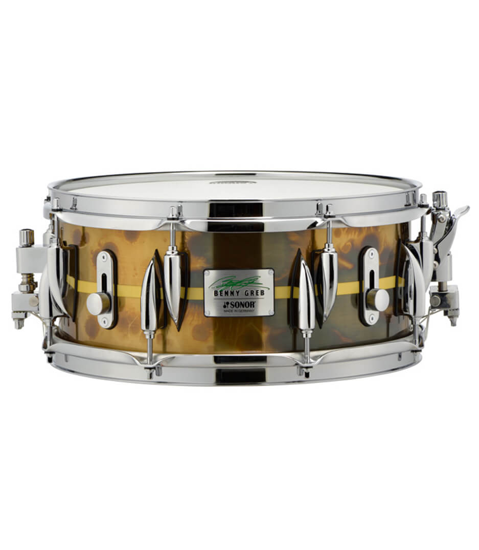 Sonor Benny Greb 13 x 5.75 " Signature Snare Vintage Brass with Centered Stripe